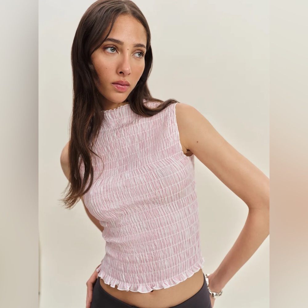 Reformation Adri Top In Hummingbird Stripe, brand new, never worn, no flaws.